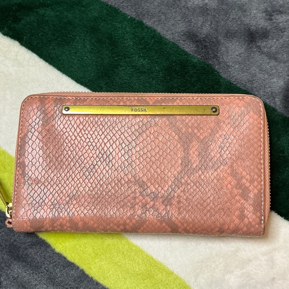 Fossil Coral Snake Print Wallet